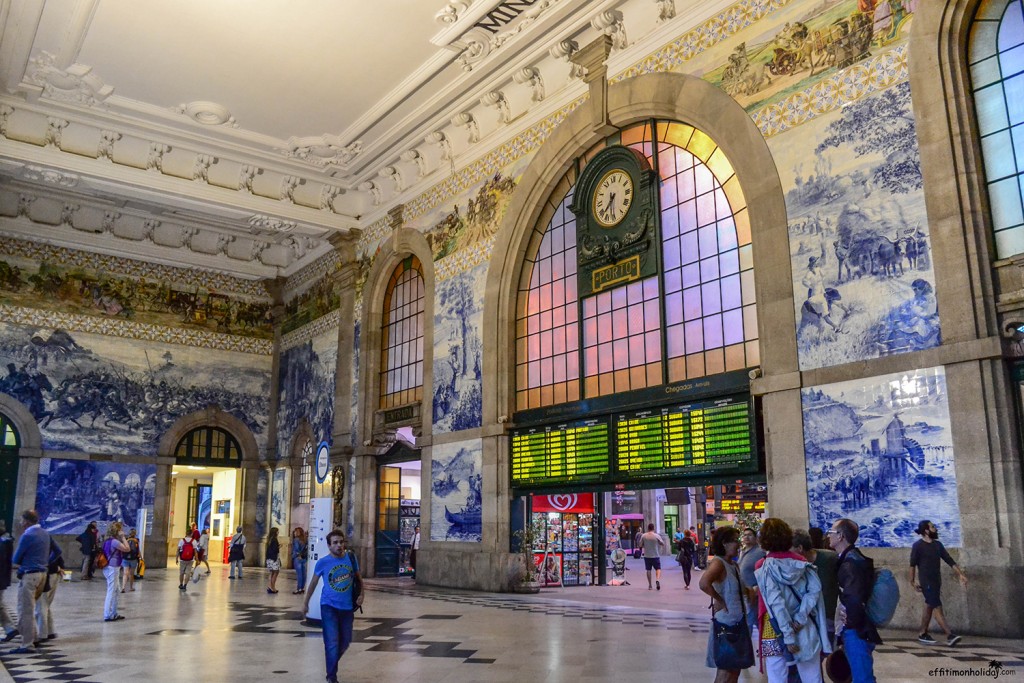 The Sao Bento train station in Porto would be an excellent start of a train trip across Europe