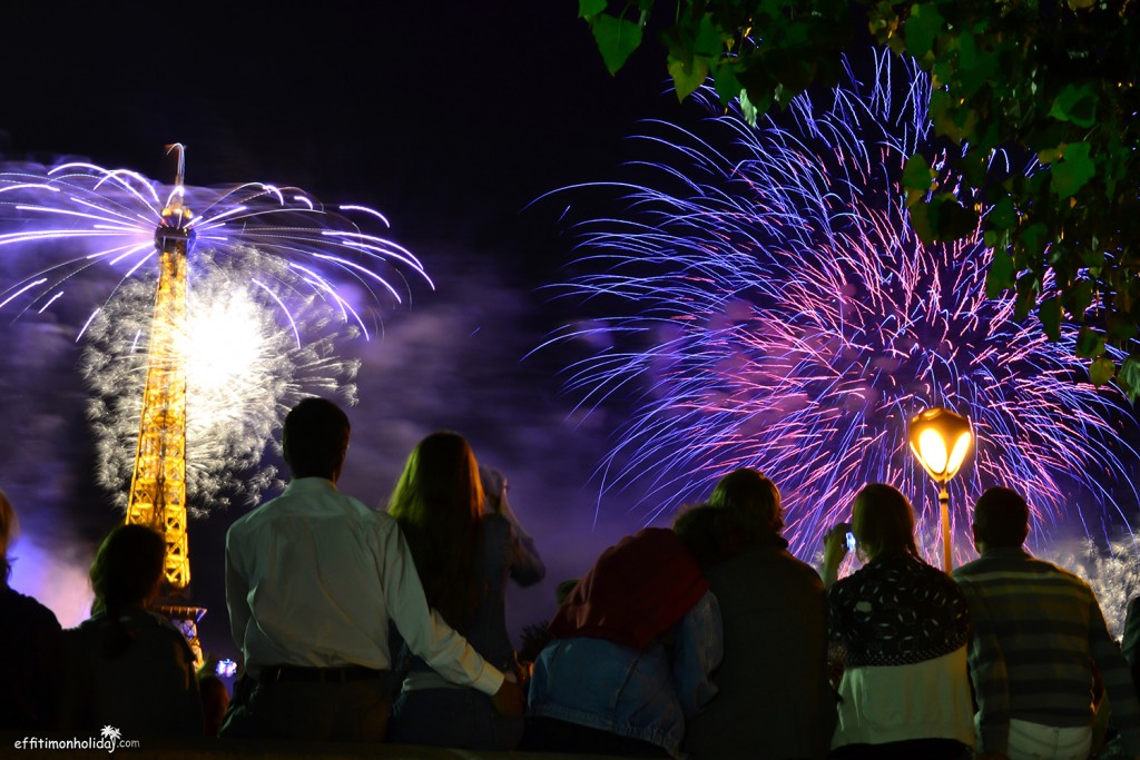 Photo of people watching the fireworks in Paris on Bastille day for the Explore The Elements challenge