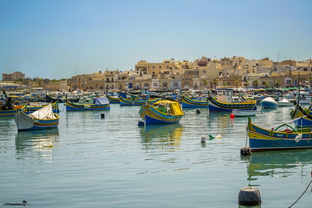 Malta Marsaxlokk fisherman boats