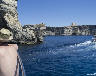 The Blue Lagoon caves from Comino, Malta