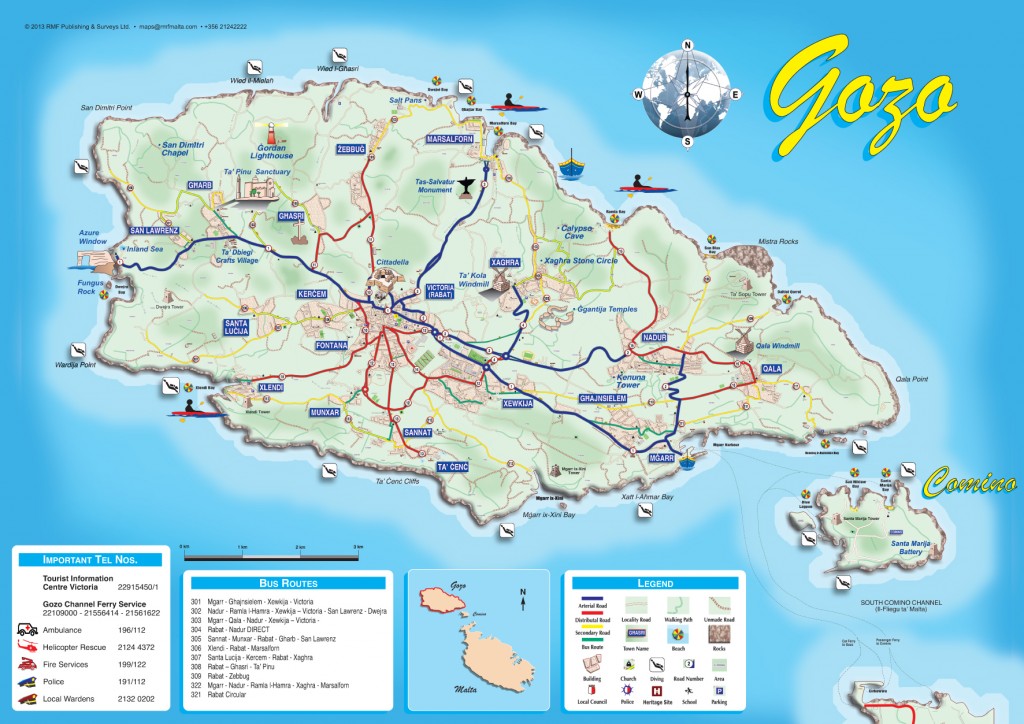 Gozo Hop On Hop Off Bus Map