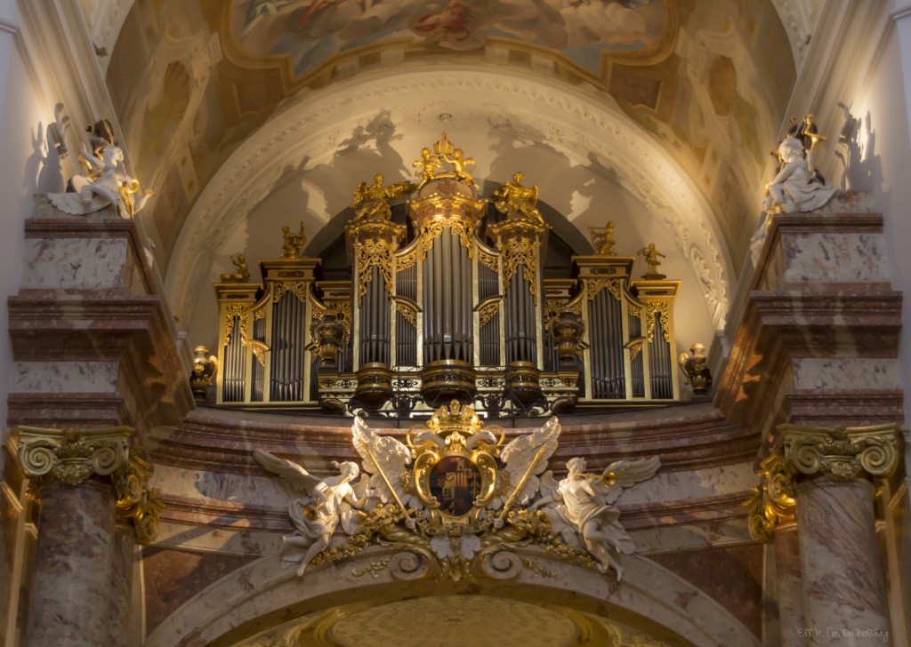Inside the gorgeous Karlskirche in Vienna