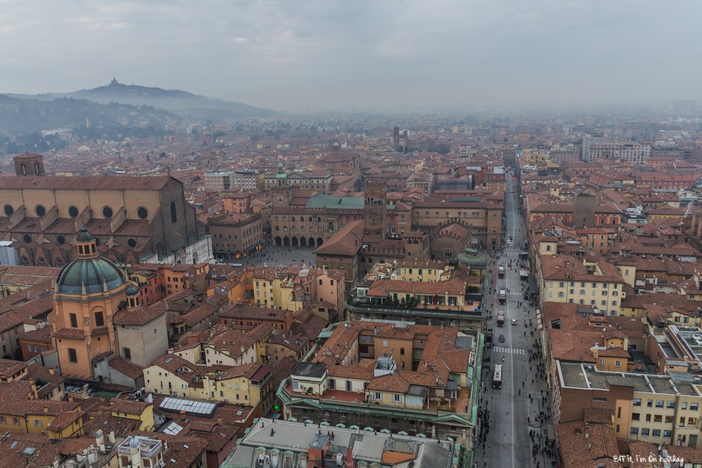 The view from the Asinelli Tower in Bologna