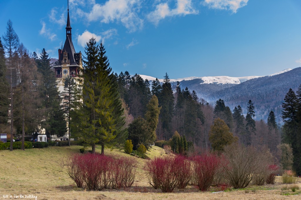 The stunning scenery surrounding the Peles Castle