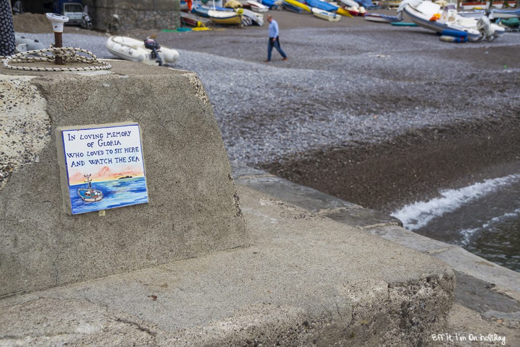 Lovely sign on the Positano beach