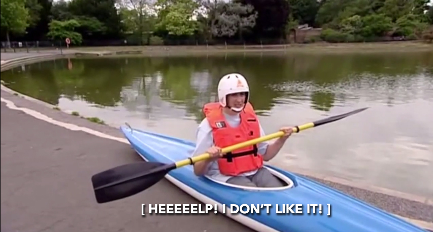 Miranda Hart kayak