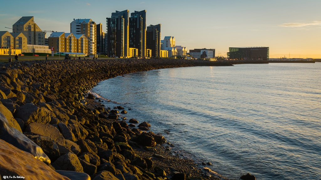 Reykjavik ocean shore walk