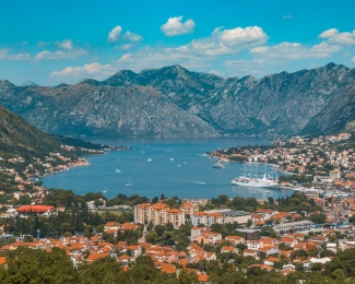 View over the city and bay of Kotor