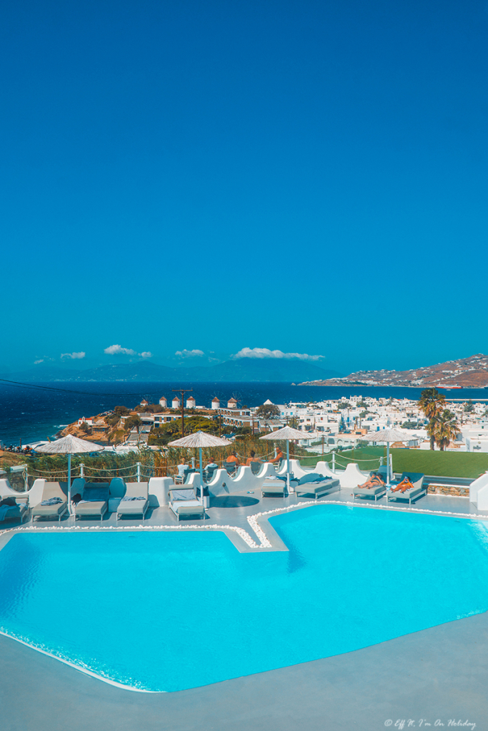 Hotel pool in Mykonos Chora